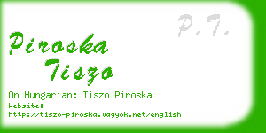 piroska tiszo business card